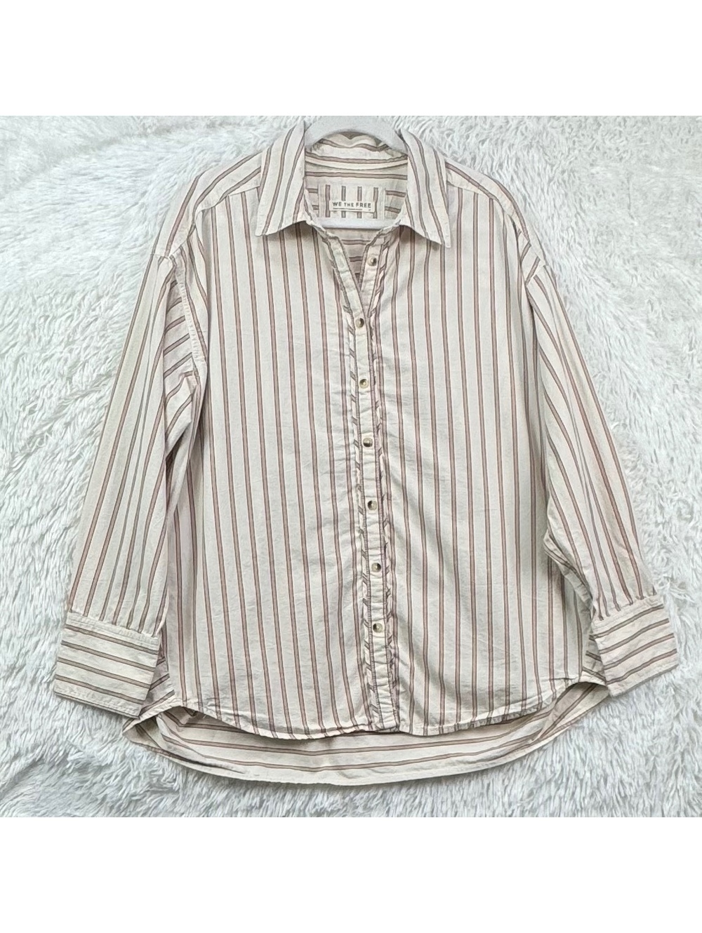 We The Free Free People Striped Oversized Shirt M